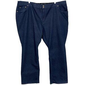 Woman Within Women's Jeans Size 36W Tall Elastic‎ Waistband Straight Leg Stretch